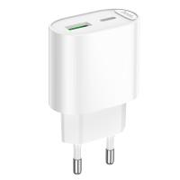 Сетевое зарядное устройство HOCO C109A Fighter 1xUSB + 1xUSB-C, 3A, 20W, белый оптом Сетевое зарядное устройство HOCO C109A Fighter 1xUSB + 1xUSB-C, 3A, 20W, белый