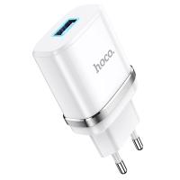 Сетевое зарядное устройство HOCO N1 Ardent 1xUSB, 2.4A, 10.8W, белый