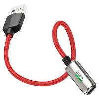 Переходник/Адаптер HOCO LS28 2 в 1 USB (m) - Lightning (m) / Lightning (f), серебристый