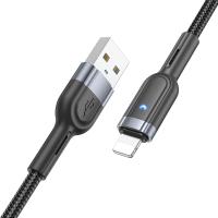 Кабель USB HOCO U117 Grand USB - Lightning, 2.4А, 1.2 м, черный