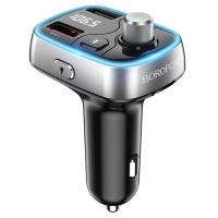 Автомобильное зарядное устройство с FM-Трансмиттер BOROFONE BC32 Sunlight, 2xUSB, 2.4A, черный