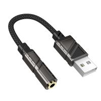 Переходник/Адаптер BOROFONE BV23 Dignity USB2.0 (m) - Jack 3,5 (f), 15 см, черный