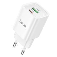 Сетевое зарядное устройство HOCO C149A Charm 1xUSB + 1xUSB-C, 3A, 30W, белый оптом Сетевое зарядное устройство HOCO C149A Charm 1xUSB + 1xUSB-C, 3A, 30W, белый