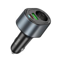 Автомобильное зарядное устройство HOCO Z56 Friend, 1xUSB + 1xUSB-C + 1 прикуриватель, 3A, 240W, черный оптом Автомобильное зарядное устройство HOCO Z56 Friend, 1xUSB + 1xUSB-C + 1 прикуриватель, 3A, 240W, черный