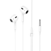Проводные наушники HOCO M101 Max Crystal, Jack 3.5mm, 1.2 м, белый