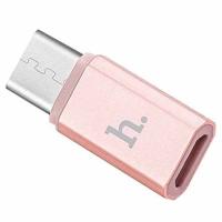 Переходник/Адаптер HOCO Type-C (m) - MicroUSB (f), розовое золото