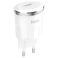 Сетевое зарядное устройство HOCO C37A Thunder 1xUSB, 2.4A, 10.8W, белый