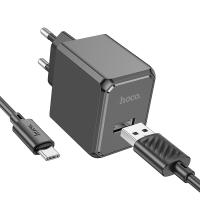 Сетевое зарядное устройство HOCO CS11A Ocean 1xUSB с Кабелем USB - Type-C, 2.1A, черный оптом Сетевое зарядное устройство HOCO CS11A Ocean 1xUSB с Кабелем USB - Type-C, 2.1A, черный