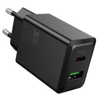 Сетевое зарядное устройство HOCO N71 Nuevo 1xUSB + 1xUSB-C, 3A, 30W, черный оптом Сетевое зарядное устройство HOCO N71 Nuevo 1xUSB + 1xUSB-C, 3A, 30W, черный