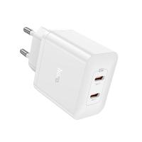 Сетевое зарядное устройство HOCO N35 Streamer 2xUSB-C, 45W, черный оптом Сетевое зарядное устройство HOCO N35 Streamer 2xUSB-C, 45W, черный