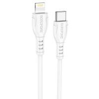 Кабель USB-C BOROFONE BX51 Triumph Type-C - Lightning, 2.4А, 1 м, белый