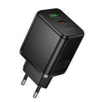 Сетевое зарядное устройство HOCO C157A Smart 1xUSB + 1xUSB-C, 3A, 30W, черный оптом Сетевое зарядное устройство HOCO C157A Smart 1xUSB + 1xUSB-C, 3A, 30W, черный