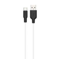 Кабель USB HOCO X21 Plus Silicone USB - Type-C, 3A, 2 м, белый+черный
