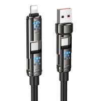 Кабель USB-C HOCO U143 Joy 4 в 1 USB/Type-C - Type-C + Lightning, 5A, 240W, 1.2 м, черный