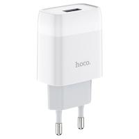 Сетевое зарядное устройство HOCO C72A Glorius single 1xUSB, 2.1A, 10W, белый