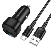 Автомобильное зарядное устройство BOROFONE BZ34 Cloud, 1xUSB с Кабелем USB - Type-C, 18W, черный