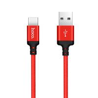 Кабель USB HOCO X14 Times speed USB - Type-C, 2А, 2 м, красный+черный