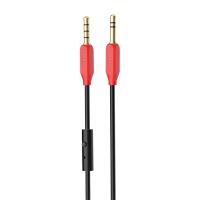 Аудиокабель HOCO UPA12 AUX с микрофоном Jack 3,5 (m) - Jack 3,5 (m), 1 м, черный+красный