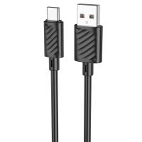 Кабель USB HOCO X88 Gratified USB - Type-C, 3A, 1 м, черный