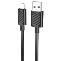 Кабель USB HOCO X88 Gratified USB - Lightning, 2.4А, 1 м, черный