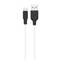 Кабель USB HOCO X21 Plus Silicone USB - MicroUSB, 2.4А, 2 м, белый+черный