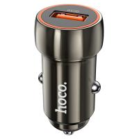 Автомобильное зарядное устройство HOCO Z46 Blue shield, 1xUSB, 18W, серый металлик