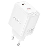 Сетевое зарядное устройство BOROFONE BN31 Cargador 2xUSB-C, 45W, белый