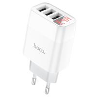 Сетевое зарядное устройство HOCO C93A Easy 3xUSB, 2.4A, 10.8W, белый