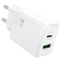 Сетевое зарядное устройство HOCO N71 Nuevo 1xUSB + 1xUSB-C, 3A, 30W, белый оптом Сетевое зарядное устройство HOCO N71 Nuevo 1xUSB + 1xUSB-C, 3A, 30W, белый