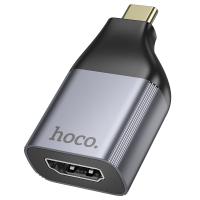 Переходник/Адаптер HOCO UA33 Type-C (m) - HDMI (f), серый металлик оптом Переходник/Адаптер HOCO UA33 Type-C (m) - HDMI (f), серый металлик