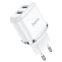 Сетевое зарядное устройство HOCO N4 Aspiring 2xUSB, 2.4A, 10.8W, белый