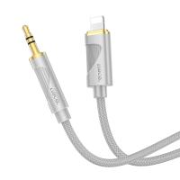 Аудиокабель HOCO UPA30 Friend AUX Jack 3,5 (m) - Lightning (m), 1 м, серый