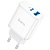 Сетевое зарядное устройство HOCO C105A Stage 1xUSB + 1xUSB-C, 3A, 20W, белый оптом Сетевое зарядное устройство HOCO C105A Stage 1xUSB + 1xUSB-C, 3A, 20W, белый