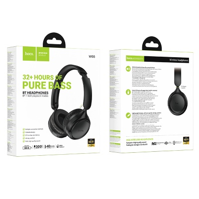 Беспроводные наушники накладные HOCO W66 Wave, Bluetooth, черный