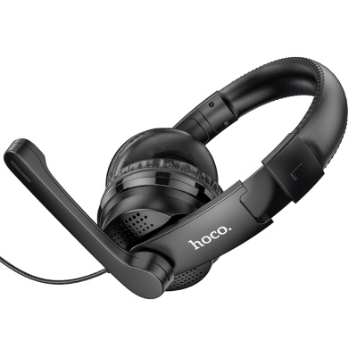 Проводные наушники HOCO W103 Magic, Jack 3.5mm+AUX, 1.2 м, черный