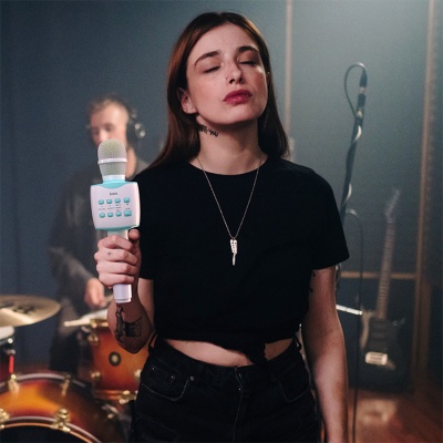 Микрофон беспроводной HOCO BK5 Cantando, Bluetooth, синий