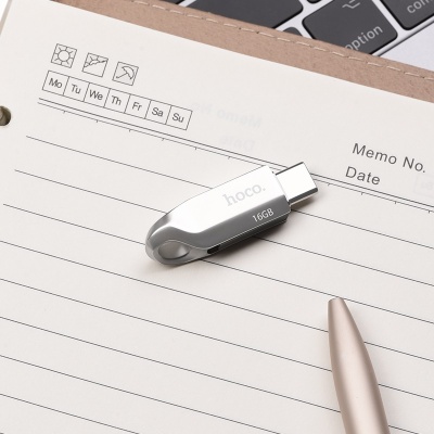 USB флеш-накопитель HOCO UD8 Smart, USB 3.0/Type-C, 16GB, серебристый