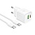 Сетевое зарядное устройство HOCO N65 Ingenious 1xUSB + 1xUSB-C с Кабелем Type-C - Type-C, 3A, 20W, белый оптом Сетевое зарядное устройство HOCO N65 Ingenious 1xUSB + 1xUSB-C с Кабелем Type-C - Type-C, 3A, 20W, белый