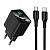 Сетевое зарядное устройство HOCO CS84A Excellent 1xUSB + 1xUSB-C с Кабелем Type-C - Type-C, 3A, 30W, черный оптом Сетевое зарядное устройство HOCO CS84A Excellent 1xUSB + 1xUSB-C с Кабелем Type-C - Type-C, 3A, 30W, черный
