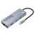 Переходник/Адаптер HOCO HB52 Wow 8 в 1 Type-C (m) - 2xUSB3.0 + Type-C PD + USB-C + HDMI + SD/TF + RJ45, 19 см, серый металлик