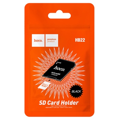 Переходник/Адаптер HOCO HB22 Card reader SD - TF, черный