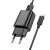 Сетевое зарядное устройство HOCO C134A Solid 1xUSB с Кабелем USB - Lightning, 2.4A, черный
