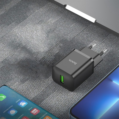 Сетевое зарядное устройство HOCO N26 Maxim 1xUSB, 3.0A, 18W, черный