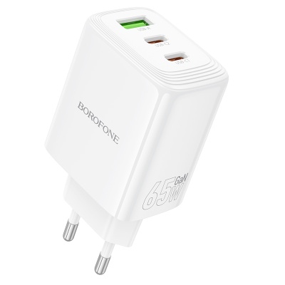Сетевое зарядное устройство BOROFONE BN32 Cargador 1xUSB + 2xUSB-C, 65W, белый