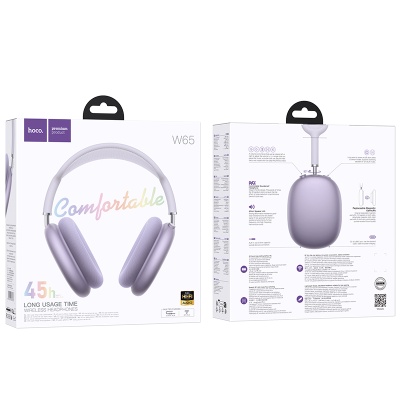 Беспроводные наушники накладные HOCO W65 Happy, Bluetooth, фиолетовый
