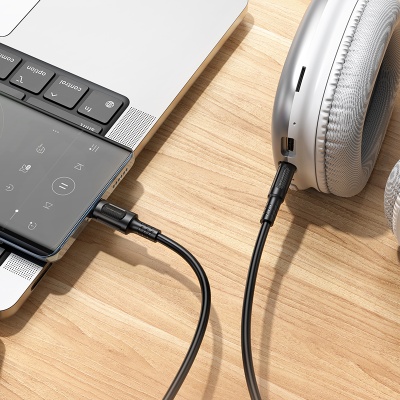 Аудиокабель BOROFONE BL25B Nice AUX Jack 3,5 (m) - Type-C (m), 1 м, черный