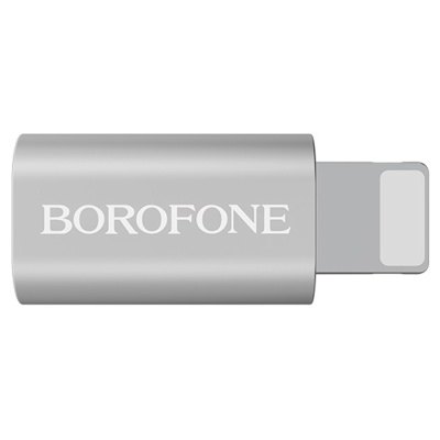 Переходник/Адаптер BOROFONE BV5 Lightning (m) - MicroUSB (f), серебристый