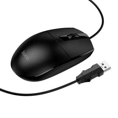 Мышь проводная HOCO GM50 League, USB, черный