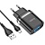 Сетевое зарядное устройство HOCO N1 Ardent 1xUSB с Кабелем USB - Micro, 2.4A, 10.8W, черный