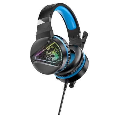 Проводные наушники HOCO W104 Drift gaming, USB+Jack 3.5mm, 2 м, синий